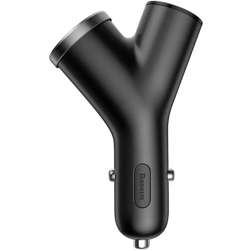 Baseus Y Type Auto-Ladegerät, 2 USB + Zigarettenanzünder-Buchse, 3,4A, Schwarz (CCALL-YX01)