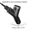 Baseus Y Type Auto-Ladegerät, 2 USB + Zigarettenanzünder-Buchse, 3,4A, Schwarz (CCALL-YX01)