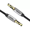 Baseus Yiven M30 3,5-mm-Audiokabel (Klinke auf Klinke) – 1 m, Nylon geflochten, vergoldet, Schwarz/Silber
