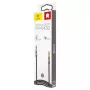 Baseus Yiven M30 3,5-mm-Audiokabel (Klinke auf Klinke) – 1 m, Nylon geflochten, vergoldet, Schwarz/Silber