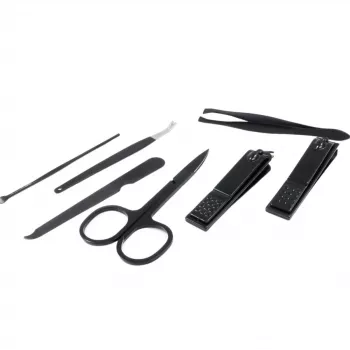 Basic Nature Studio Manicure Set 5-teilig, Werkzeuge aus Edelstahl mit PU-Leder-Faltbox