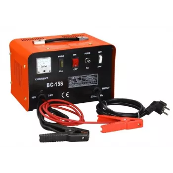 BATTERIELADEGERÄT BC-15S 7A Intelligent 12V/24V 7-Stufen Blei-Akku-Ladegerät mit LCD-Reparaturmodus
