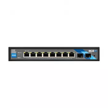 BCS BCS-B-SP08G-2SFP 8-Port Gigabit PoE+ Switch mit 2 SFP-Ports, 240W, Industrial, Unmanaged