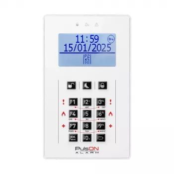 BCS PULSON LCD/C WH Wecker mit LCD-Anzeige, Weiß