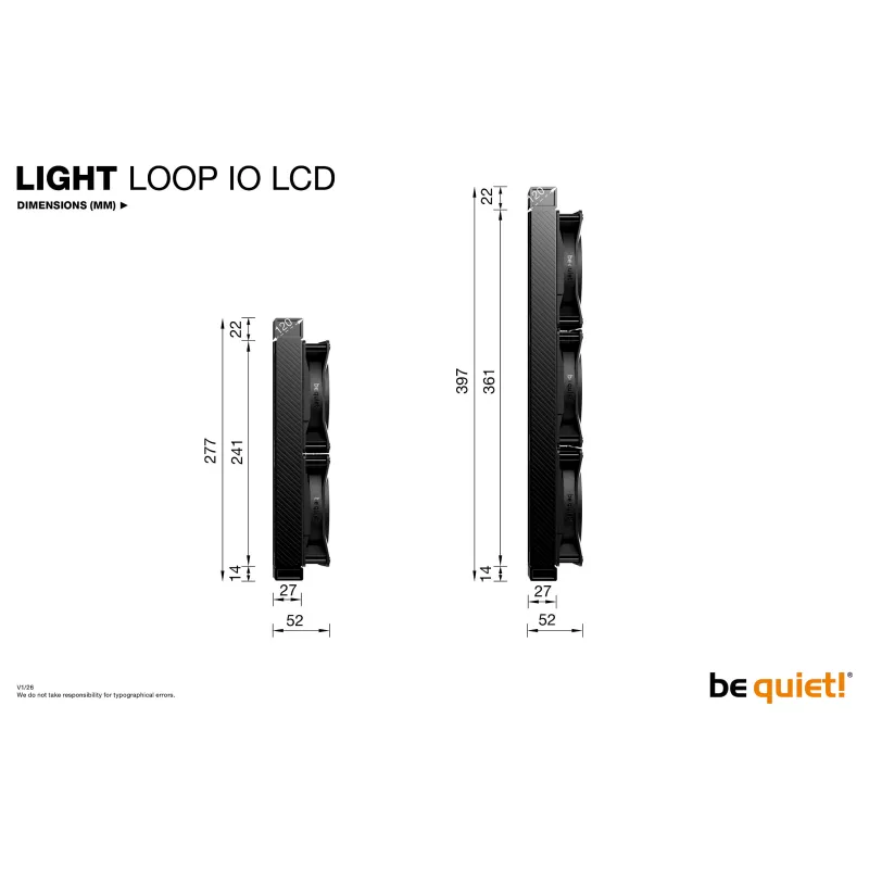 be quiet! Light Loop IO LCD 240mm All-in-One Flüssigkeitskühler, Schwarz