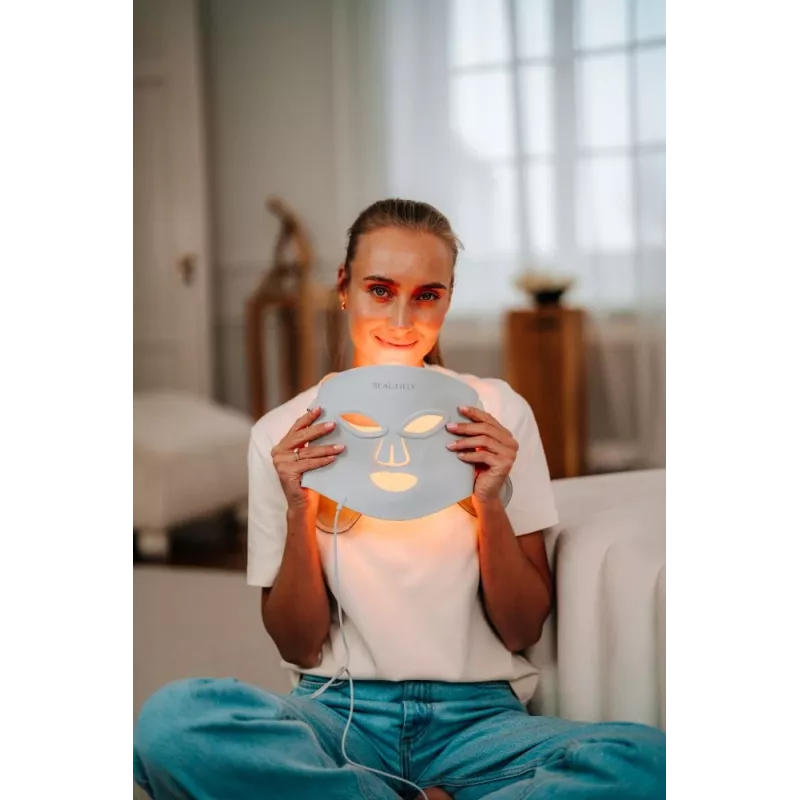 Beautifly AuraSkin Pro LED-Lichttherapie-Gesichtsmaske – 7 Farben, 192 Dioden, wiederaufladbar