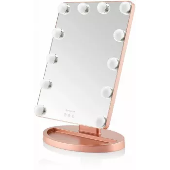 Beautifly GlamourVue LED Makeup Mirror mit 3 Lichtmodi, stufenlosem Dimmen, 1x/5x Vergrößerung, Touchpanel, wiederaufladbar 2000mAh, USB-C, Weiß