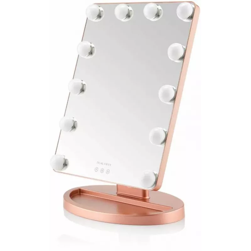 Beautifly GlamourVue LED Makeup Mirror mit 3 Lichtmodi, stufenlosem Dimmen, 1x/5x Vergrößerung, Touchpanel, wiederaufladbar 2000mAh, USB-C, Weiß