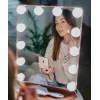Beautifly GlamourVue LED Makeup Mirror mit 3 Lichtmodi, stufenlosem Dimmen, 1x/5x Vergrößerung, Touchpanel, wiederaufladbar 2000mAh, USB-C, Weiß