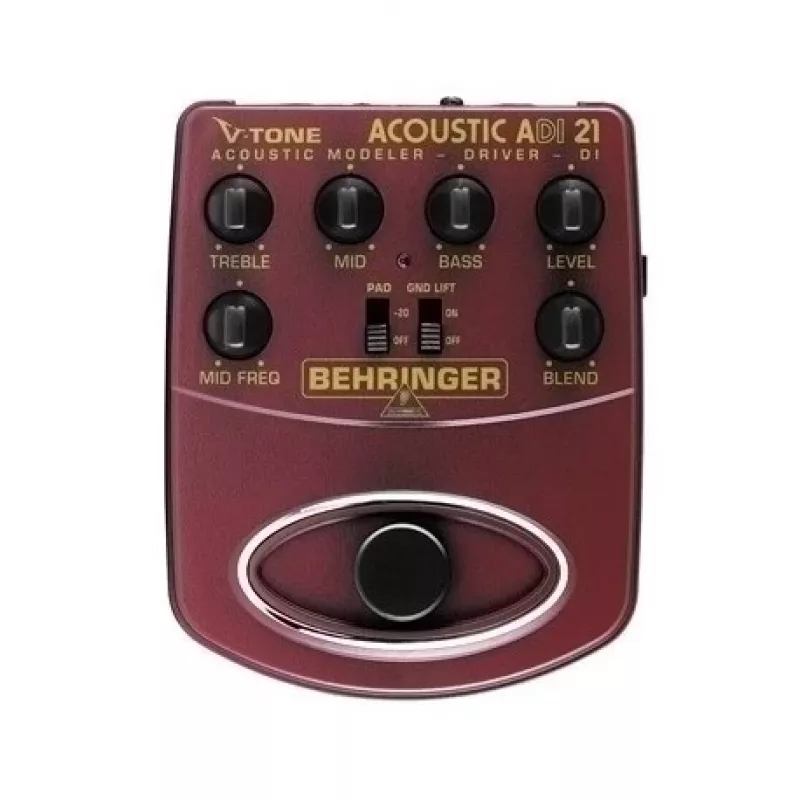 Behringer ADI21 Akustikgitarren-Preamp / DI-Box mit 3-Band-Equalizer und Feedback-Kontrolle