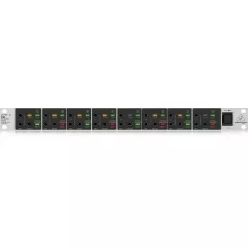 Behringer DI800 8-Kanal Aktiv-DI-Box mit 1/4 inch TS / XLR Combo-Eingängen und XLR-Ausgängen, Schwarz/Silber