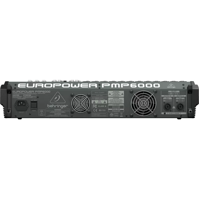 Behringer PMP6000 20-Kanal Powered Mixer mit Dual-FX und 1200W Brückenausgang, Schwarz