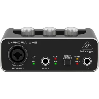 Behringer UM2 USB Audio Interface mit XENYX Mikrofonvorverstärker und +48V Phantomspeisung