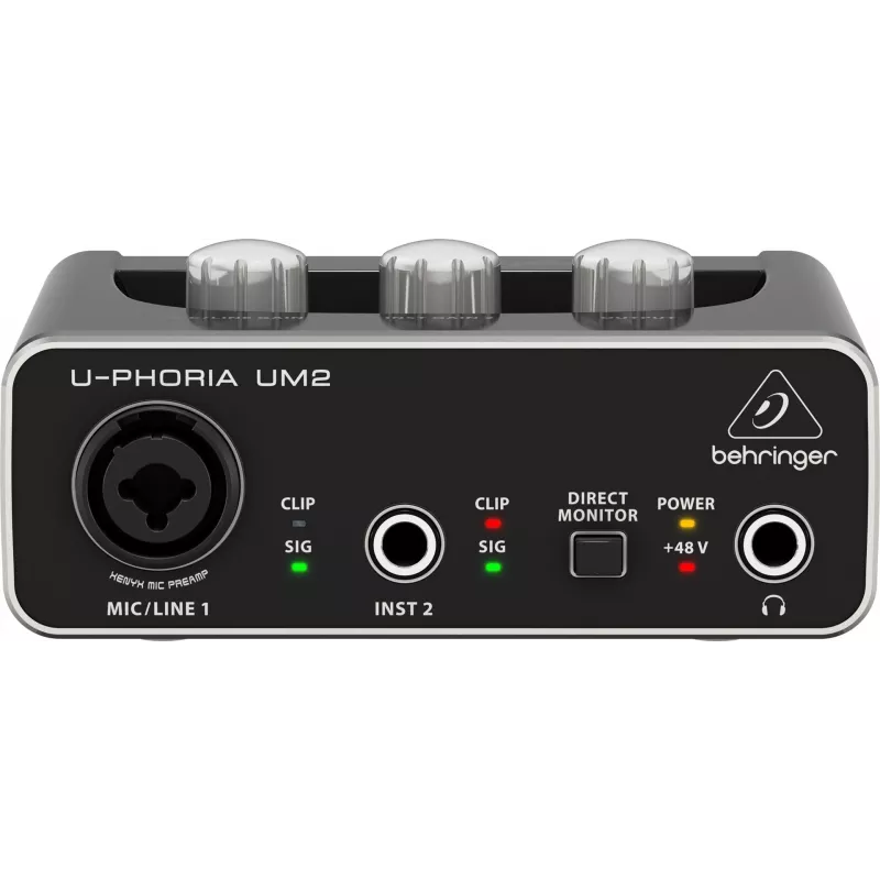 Behringer UM2 USB Audio Interface mit XENYX Mikrofonvorverstärker und +48V Phantomspeisung