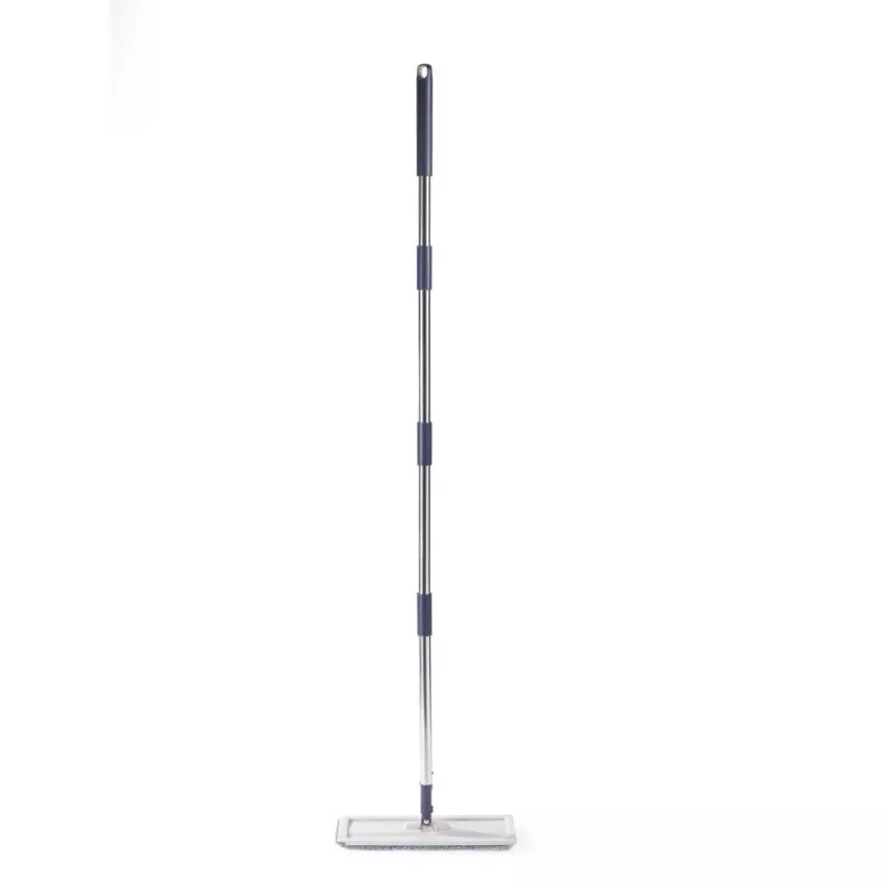 Beldray LA00000008EU7 Flachwischmopp- und Eimerset - Grau/Blau, 5L Selbstauswringsystem, Teleskopstiel, Mikrofaser