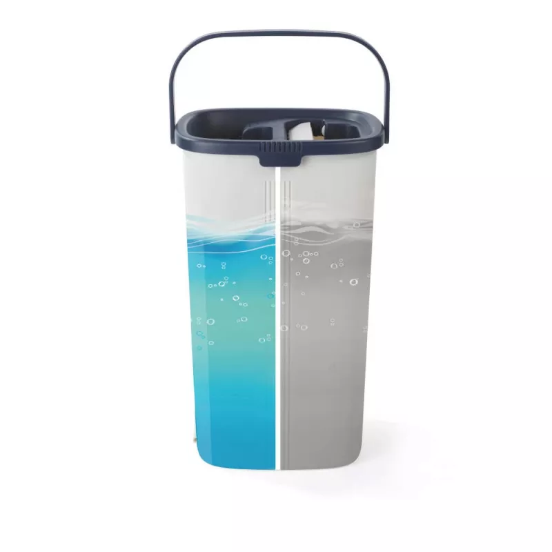 Beldray LA00000008EU7 Flachwischmopp- und Eimerset - Grau/Blau, 5L Selbstauswringsystem, Teleskopstiel, Mikrofaser