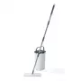 Beldray LA00000008EU7 Flachwischmopp- und Eimerset - Grau/Blau, 5L Selbstauswringsystem, Teleskopstiel, Mikrofaser