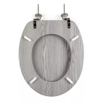 Beldray LA00000074GRYPEU7 Holz-Toilettensitz - Soft-Close, Grau, Oval