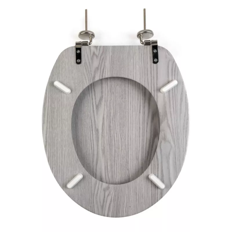 Beldray LA00000074GRYPEU7 Holz-Toilettensitz - Soft-Close, Grau, Oval
