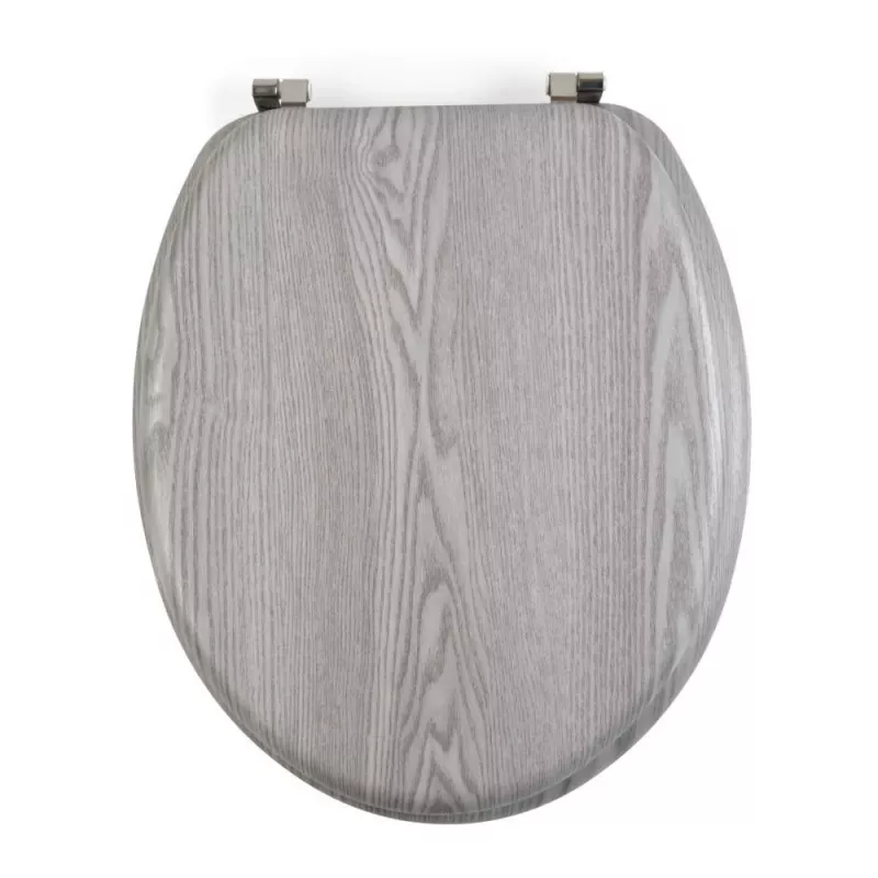 Beldray LA00000074GRYPEU7 Holz-Toilettensitz - Soft-Close, Grau, Oval