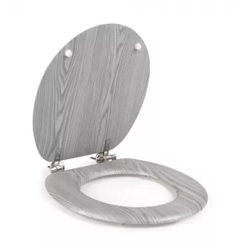 Beldray LA00000074GRYPEU7 Holz-Toilettensitz - Soft-Close, Grau, Oval