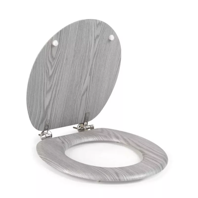 Beldray LA00000074GRYPEU7 Holz-Toilettensitz - Soft-Close, Grau, Oval