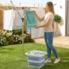 Beldray LA00000152EU7 40L zusammenklappbarer Wäschekorb, Weiß/Blau