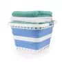 Beldray LA00000152EU7 40L zusammenklappbarer Wäschekorb, Weiß/Blau