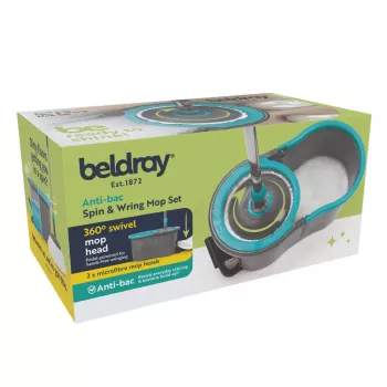 Beldray LA00000186UFEU7 Anti-bac Spin & Wring Mop Set - Grau/Blau