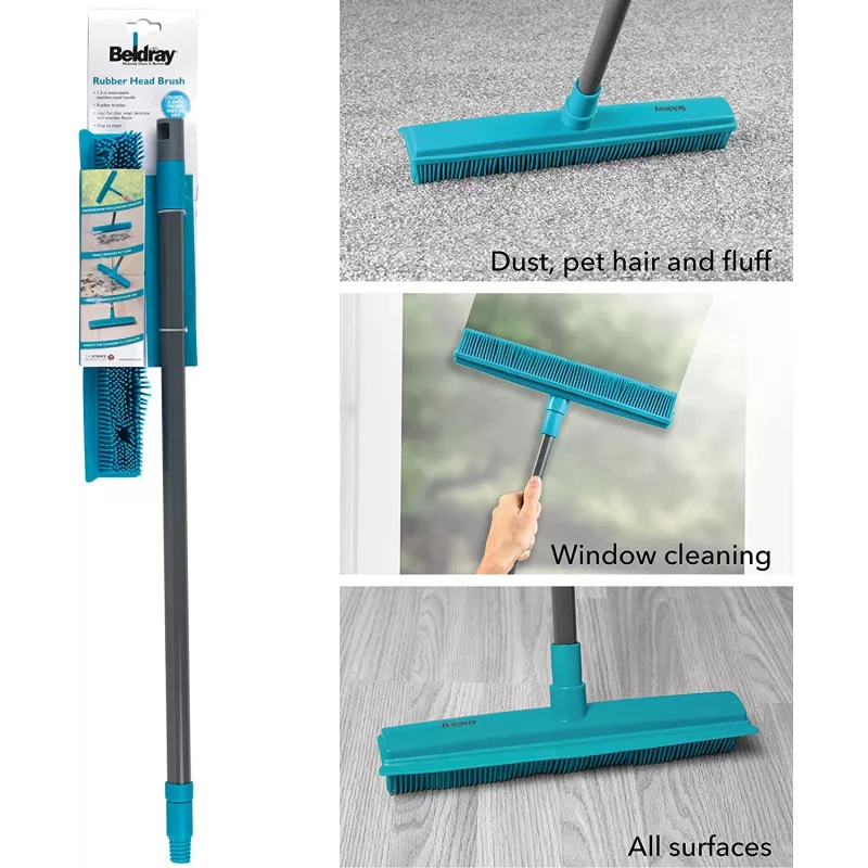 Beldray LA024350TQFEU7 Pet Plus+ Gummikopf-Besen