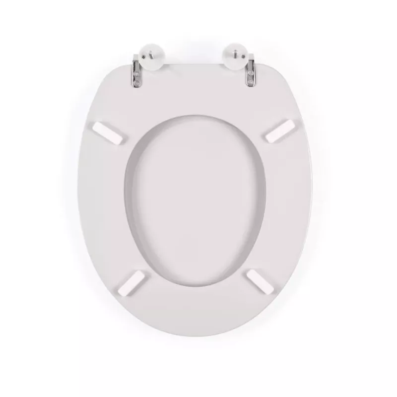 Beldray LA032355PGRY Holz-Toilettensitz, Weiß - Soft-Close D-Form mit Schnellverschluss-Scharnieren