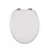 Beldray LA032355PGRY Holz-Toilettensitz, Weiß - Soft-Close D-Form mit Schnellverschluss-Scharnieren