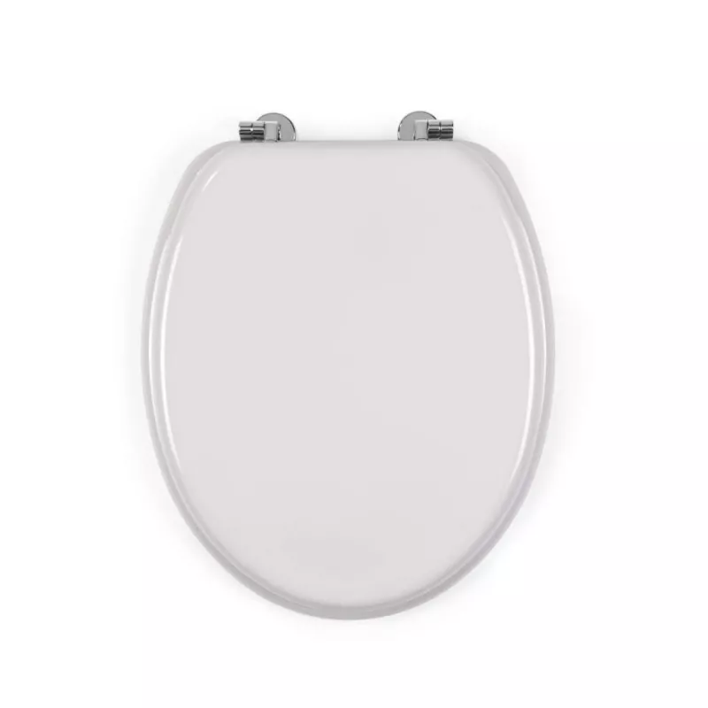 Beldray LA032355PGRY Holz-Toilettensitz, Weiß - Soft-Close D-Form mit Schnellverschluss-Scharnieren