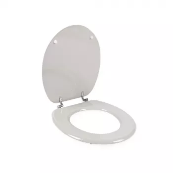 Beldray LA032355PGRY Holz-Toilettensitz, Weiß - Soft-Close D-Form mit Schnellverschluss-Scharnieren