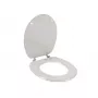 Beldray LA032355PGRY Holz-Toilettensitz, Weiß - Soft-Close D-Form mit Schnellverschluss-Scharnieren