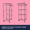 Beldray LA035747BLKFSDUFEU7 30 Metre Tower Airer - 3-Tier Foldable Drying Rack with Castor Wheels, Black/Grey