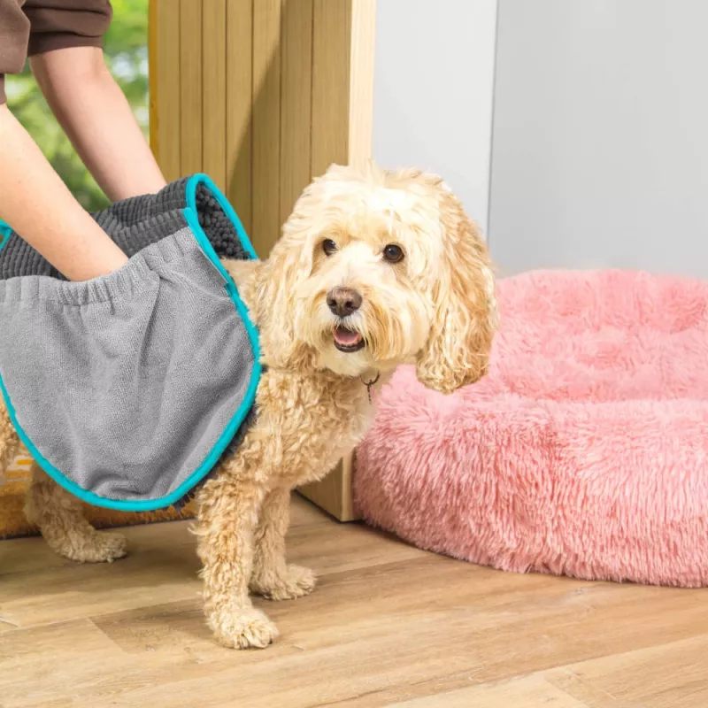 Beldray LA036164UFEU7 Anti-bac Handtuch zum Trocknen von Haustieren mit Taschen
