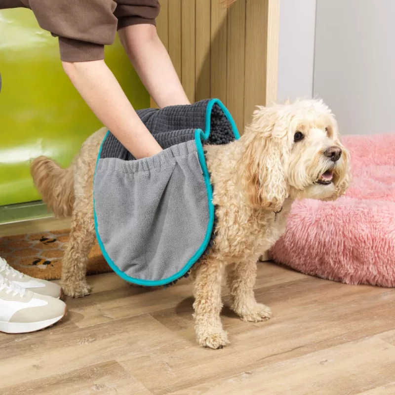 Beldray LA036164UFEU7 Anti-bac Handtuch zum Trocknen von Haustieren mit Taschen