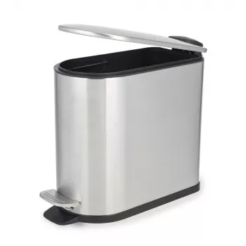 Beldray LA036683SSPEU7 Slimline D-förmiger Pedaleimer 5 Liter, Silber