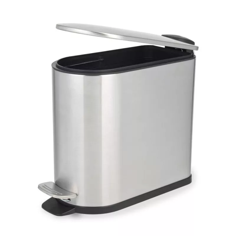 Beldray LA036683SSPEU7 Slimline D-förmiger Pedaleimer 5 Liter, Silber