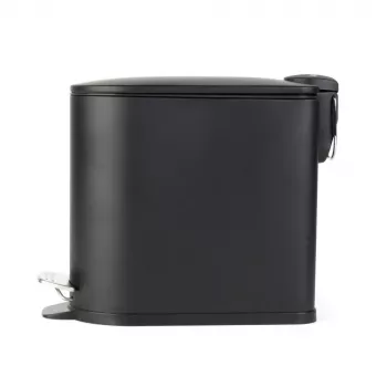 Beldray LA036690BLKPEU7 Schlanker D-förmiger Pedaleimer 5 Liter, Schwarz