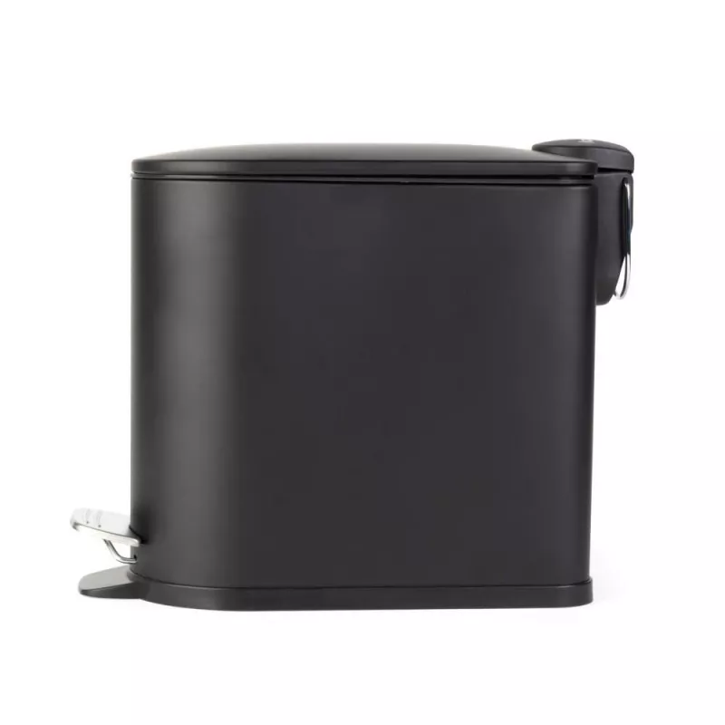 Beldray LA036690BLKPEU7 Schlanker D-förmiger Pedaleimer 5 Liter, Schwarz