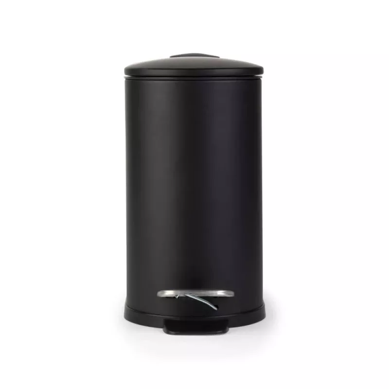 Beldray LA036690BLKPEU7 Schlanker D-förmiger Pedaleimer 5 Liter, Schwarz