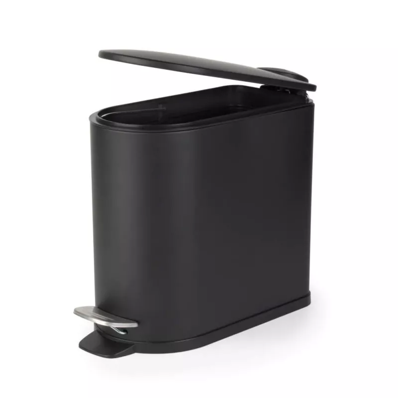 Beldray LA036690BLKPEU7 Schlanker D-förmiger Pedaleimer 5 Liter, Schwarz
