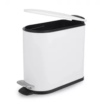 Beldray LA036690WHTPEU7 Slimline D-förmiger Pedaleimer 5 Liter, Weiß