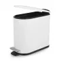 Beldray LA036690WHTPEU7 Slimline D-förmiger Pedaleimer 5 Liter, Weiß