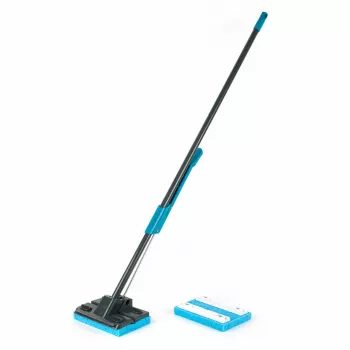 Beldray LA050915FEU7 Selbstauswringender Schwammwischer - Grau/Blau, PVA-Schwamm, Stahlstiel