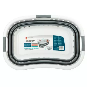 Beldray LA072979PGRYFEU7 Zusammenklappbarer Hip Hugger Wäschekorb - Grau, 38 Liter