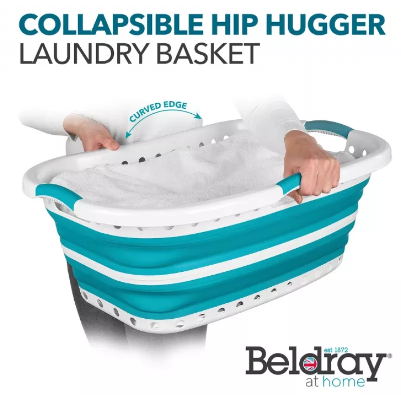 Beldray LA072979TQFEU7 37 L Collapsible Hip Hugger Wäschekorb Türkis
