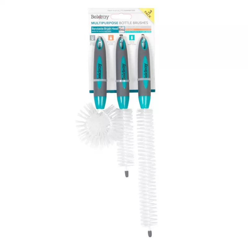 Beldray LA082770FPEU7 3-teiliges Flaschenbürsten-Set - Mehrfarbig